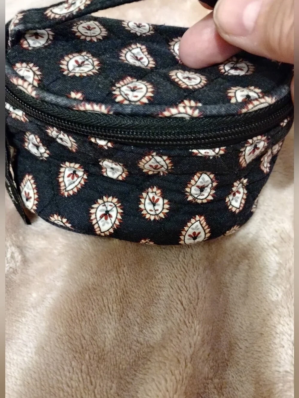 Vera Bradley Black Patterned Small Zip Travel Case